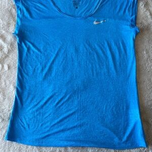Nike Women's Blue Dri-FIT Top Sleeveless Sheer size Small